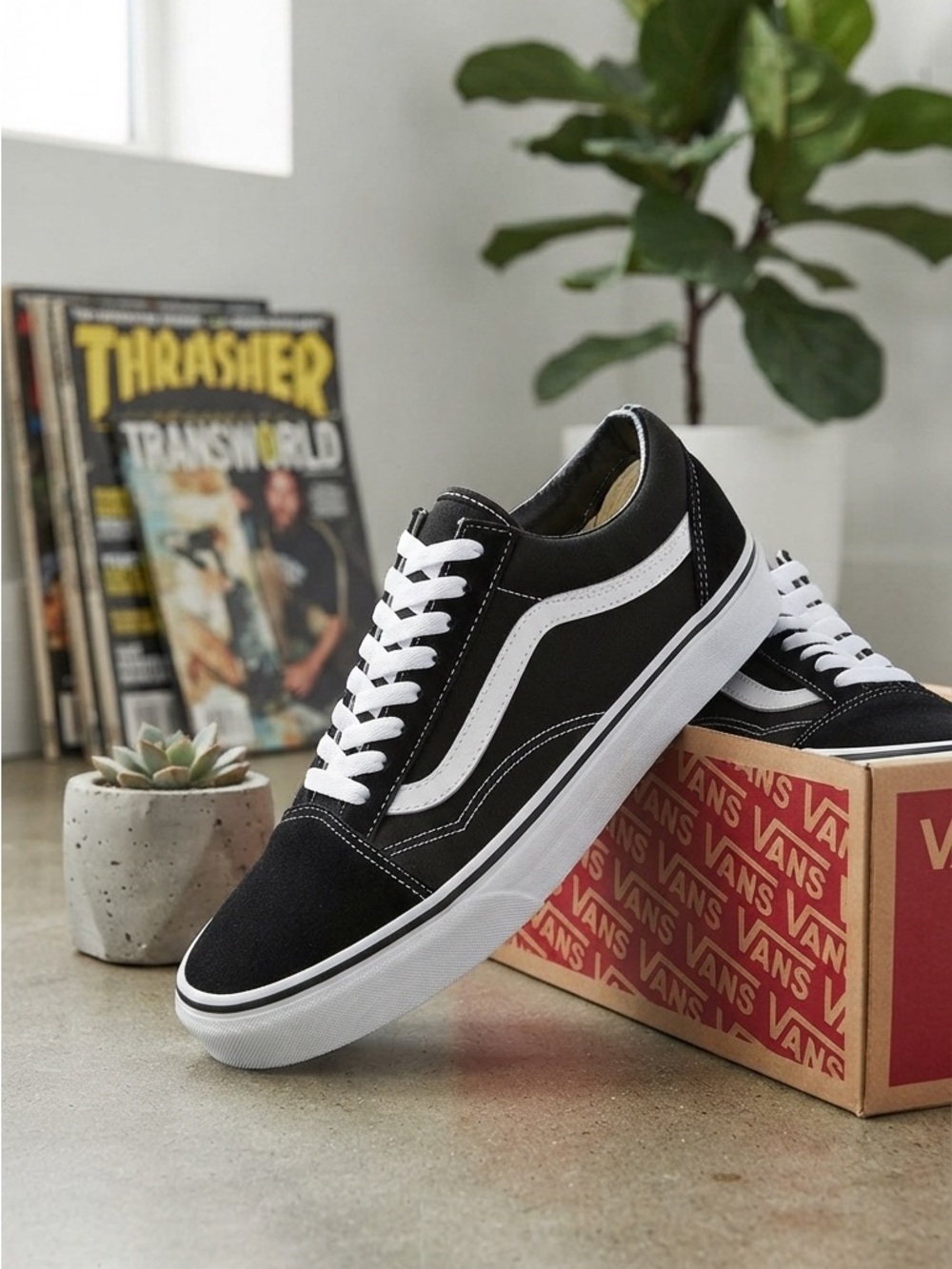 Vans Black and White Old Skool Kids Sneakers